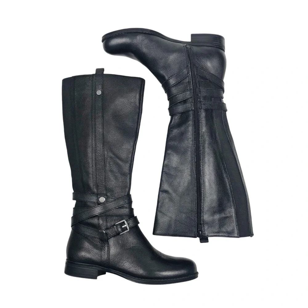 Naturalizer Jango  Black Leather Boots Size 6
